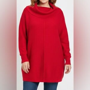 Cyrus Vibrant Red Cowl Neck Sweater